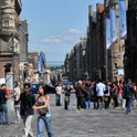View down Royal Mile to East Lothian